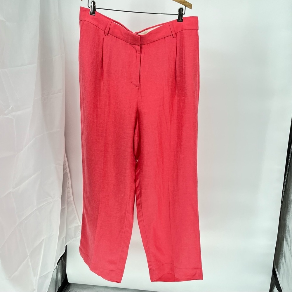 J.Crew Womens NEW Straight Leg Essential Pant Size 16 Chelsea Linen Cupro Blend